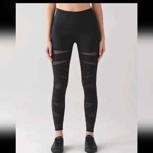 Lululemon Athletica Black Mesh Panel Leggings